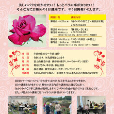 令和8年度　第1回バラの育て方講座　受講者募集